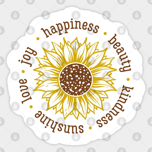 Yellow Sunflower Gift, love beauty kindness Sticker by hugandmug